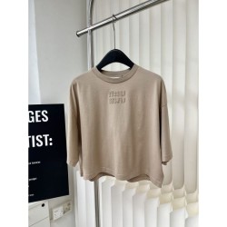 2024SS short sleeve T-shirt MIU MIU Great use during spring and summer