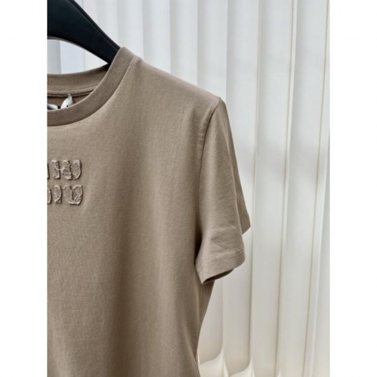 2024SS short sleeve T-shirt MIU MIU New spring/summer release 2024SS short sleeve T-shirt MIU MIU New spring/summer release