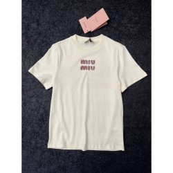 2024SS Short Sleeve T-shirt MIU MIU Stylish Style
