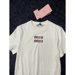 2024SS Short Sleeve T-shirt MIU MIU Stylish Style