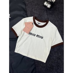 2024SS Short sleeve T-shirt MIU MIU Must-see, elegant and elegant