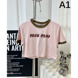 2024SS Short Sleeve T-shirt MIU MIU Novel Style