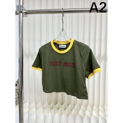 2024SS Short Sleeve T-shirt MIU MIU Novel Style