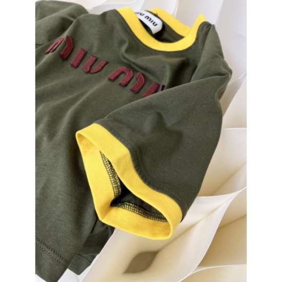 2024SS Short Sleeve T-shirt MIU MIU Novel Style 2024SS Short Sleeve T-shirt MIU MIU Novel Style