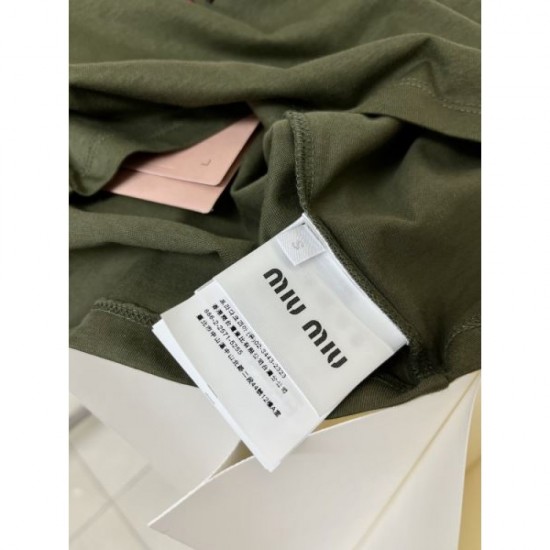 2024SS Short Sleeve T-shirt MIU MIU Novel Style 2024SS Short Sleeve T-shirt MIU MIU Novel Style