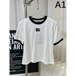 2024SS Short Sleeve T-shirt MIU MIU Modern Style