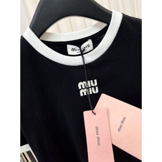 2024SS Short Sleeve T-shirt MIU MIU Modern Style 2024SS Short Sleeve T-shirt MIU MIU Modern Style