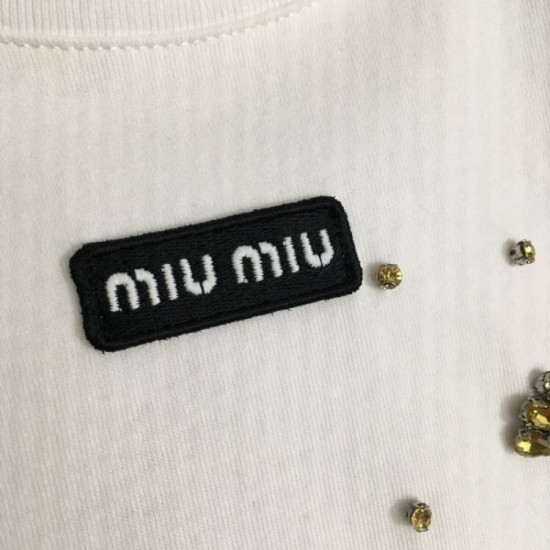 2024SS short sleeve T-shirt MIU MIU Miu Miu very popular and cute 2024SS short sleeve T-shirt MIU MIU Miu Miu very popular and cute