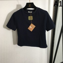 2024SS Short Sleeve T-shirt MIU MIU Standard Popular Item