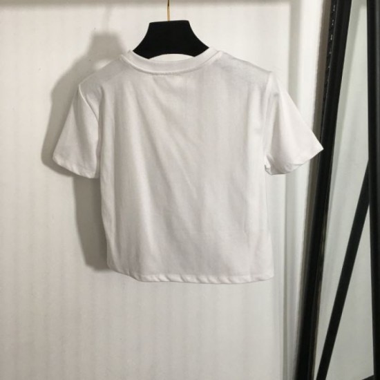 2024SS Short Sleeve T-shirt MIU MIU Standard Popular Item 2024SS Short Sleeve T-shirt MIU MIU Standard Popular Item
