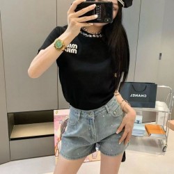 2024SS Short Sleeve T-shirt MIU MIU MIU MIU SALE Get a great deal
