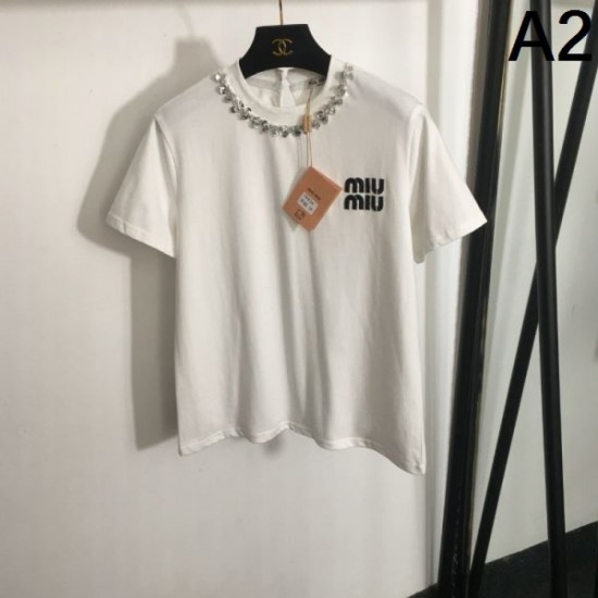 2024SS Short Sleeve T-shirt MIU MIU MIU MIU SALE Get a great deal 2024SS Short Sleeve T-shirt MIU MIU MIU MIU SALE Get a great deal