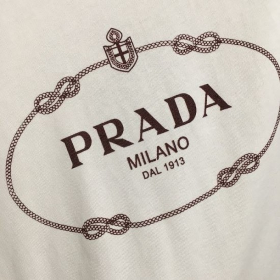 2024SS Short Sleeve T-shirt PRADA Finished with a unique impression 2024SS Short Sleeve T-shirt PRADA Finished with a unique impression