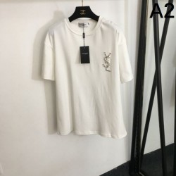 2024SS Short Sleeve T-shirt YSL Yves Saint Laurent Full of luxury