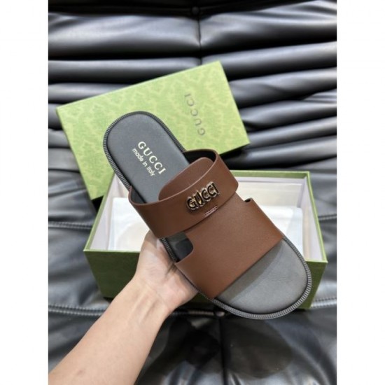 GUCCI Gucci Latest Ahead Stylish Logo 2024SS Men's Slippers GUCCI Gucci Latest Ahead Stylish Logo 2024SS Men's Slippers