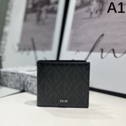 DIOR 2024SS Bi-fold wallet with a fashionable feel this season