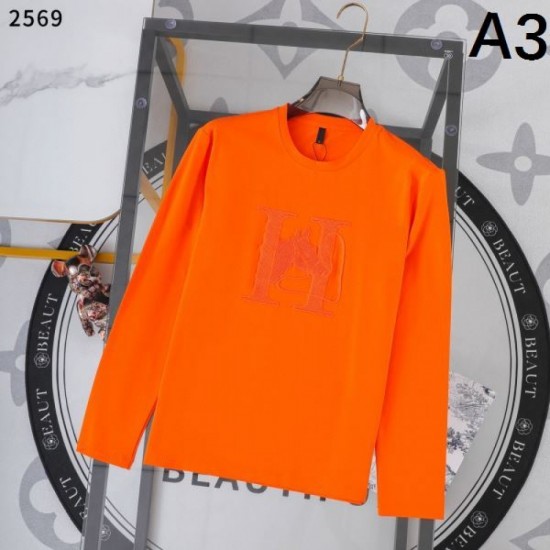 2025 Fall/Winter Long Sleeve T-shirt HERMES Hermes A classic luxury brand loved by celebrities 2025 Fall/Winter Long Sleeve T-shirt HERMES Hermes A classic luxury brand loved by celebrities