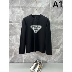 2025FW Long Sleeve T-shirt PRADA Popular model favorite item