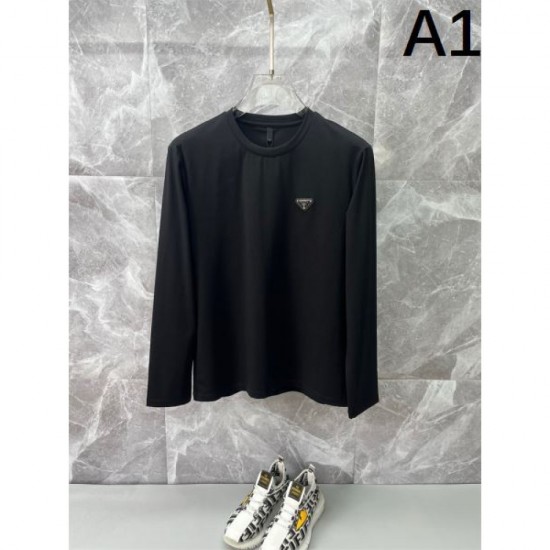 2025FW Long Sleeve T-shirt PRADA Popular items are back in stock