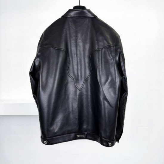 CHROME HEARTS Leather Jacket 2025 Autumn/Winter A new item that expands your fashion range CHROME HEARTS Leather Jacket 2025 Autumn/Winter A new item that expands your fashion range