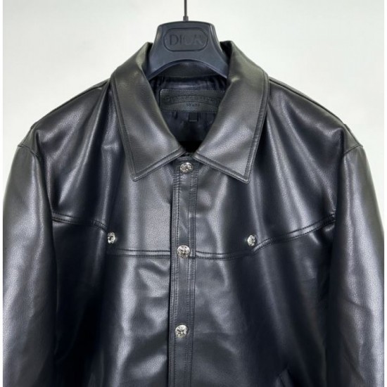 CHROME HEARTS Leather Jacket 2025 Autumn/Winter A new item that expands your fashion range CHROME HEARTS Leather Jacket 2025 Autumn/Winter A new item that expands your fashion range