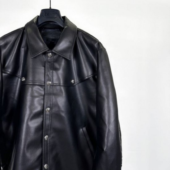 CHROME HEARTS Leather Jacket 2025 Autumn/Winter A new item that expands your fashion range CHROME HEARTS Leather Jacket 2025 Autumn/Winter A new item that expands your fashion range