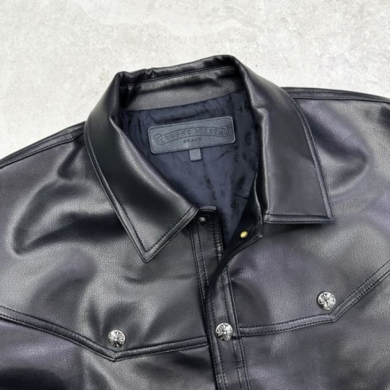 CHROME HEARTS Leather Jacket 2025 Autumn/Winter A new item that expands your fashion range CHROME HEARTS Leather Jacket 2025 Autumn/Winter A new item that expands your fashion range