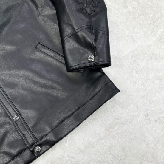 CHROME HEARTS Leather Jacket 2025 Autumn/Winter A new item that expands your fashion range CHROME HEARTS Leather Jacket 2025 Autumn/Winter A new item that expands your fashion range