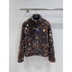 LOUIS VUITTON Sheep Boa Coat 2025 New Autumn/Winter Luxury design with a retro feel