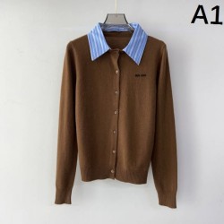 2025FW Long Sleeve Cardigan MIU MIU Miu Miu Loves fashionable girls New product with a luxurious feel