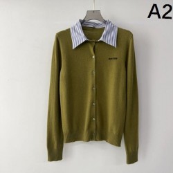 2025FW Long Sleeve Cardigan MIU MIU Miu Miu Loves fashionable girls New product with a luxurious feel