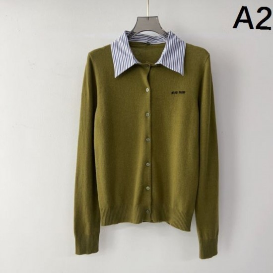 2025FW Long Sleeve Cardigan MIU MIU Miu Miu Loves fashionable girls New product with a luxurious feel 2025FW Long Sleeve Cardigan MIU MIU Miu Miu Loves fashionable girls New product with a luxurious feel