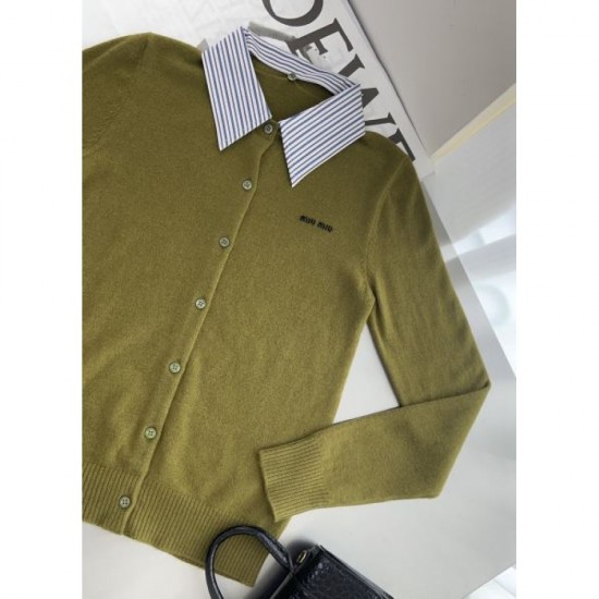 2025FW Long Sleeve Cardigan MIU MIU Miu Miu Loves fashionable girls New product with a luxurious feel 2025FW Long Sleeve Cardigan MIU MIU Miu Miu Loves fashionable girls New product with a luxurious feel