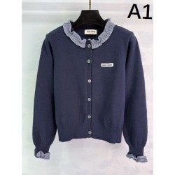 MIU MIU Long sleeve cardigan 2025 fall/winter new item A must-see item for those with high fashion sense