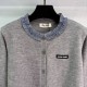 MIU MIU Long sleeve cardigan 2025 fall/winter new item A must-see item for those with high fashion sense MIU MIU Long sleeve cardigan 2025 fall/winter new item A must-see item for those with high fashion sense