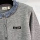 MIU MIU Long sleeve cardigan 2025 fall/winter new item A must-see item for those with high fashion sense MIU MIU Long sleeve cardigan 2025 fall/winter new item A must-see item for those with high fashion sense