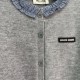 MIU MIU Long sleeve cardigan 2025 fall/winter new item A must-see item for those with high fashion sense MIU MIU Long sleeve cardigan 2025 fall/winter new item A must-see item for those with high fashion sense