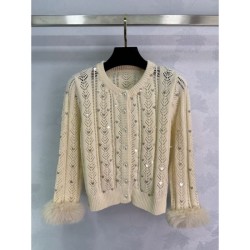 VALENTINO Knit Cardigan 2025 New Autumn/Winter Elegant cardigan that makes you look mature