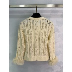 VALENTINO Knit Cardigan 2025 New Autumn/Winter Elegant cardigan that makes you look mature