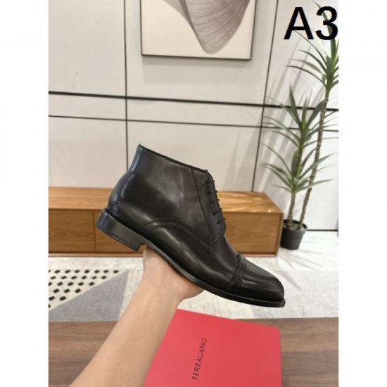 2025FW Men's Boots FERRAGAMO Salvatore Ferragamo Latest Trend Style!