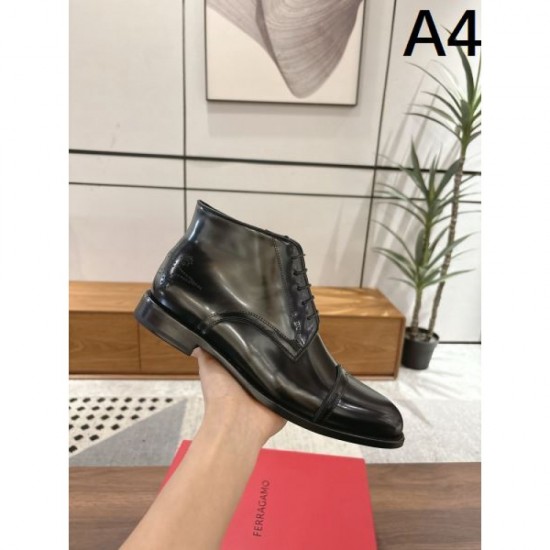 2025FW Men's Boots FERRAGAMO Salvatore Ferragamo Latest Trend Style!