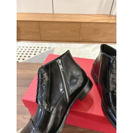 2025FW Men's Boots FERRAGAMO Salvatore Ferragamo Latest Trend Style!