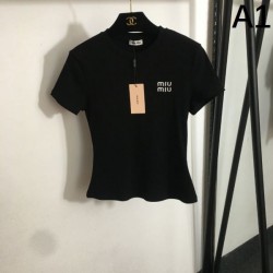 2025SS Short-sleeved T-shirt MIU MIU Miu Miu's new product suddenly reduced price!