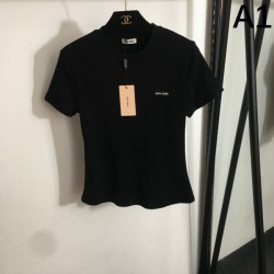 2025SS Short-sleeved T-shirt MIU MIU Miu Miu Popular and best-selling!