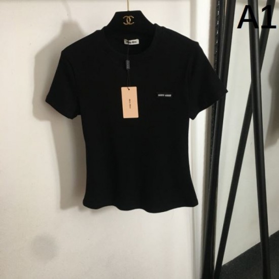 2025SS Short-sleeved T-shirt MIU MIU Miu Miu Popular and best-selling! 2025SS Short-sleeved T-shirt MIU MIU Miu Miu Popular and best-selling!