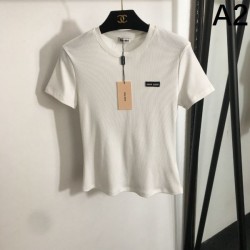 2025SS Short-sleeved T-shirt MIU MIU Miu Miu Popular and best-selling!