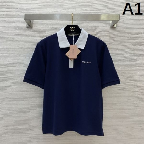 2025SS Short Sleeve T-shirt MIU MIU Miu Miu No. 1 in cumulative sales 2025SS Short Sleeve T-shirt MIU MIU Miu Miu No. 1 in cumulative sales
