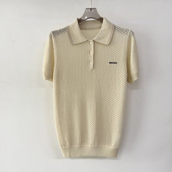 2025SS Short Sleeve MIU MIU Miu Popular Spring/Summer Items featured in magazines