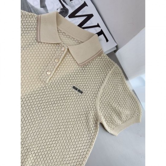 2025SS Short Sleeve MIU MIU Miu Popular Spring/Summer Items featured in magazines