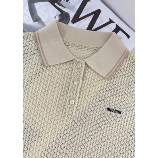 2025SS Short Sleeve MIU MIU Miu Popular Spring/Summer Items featured in magazines